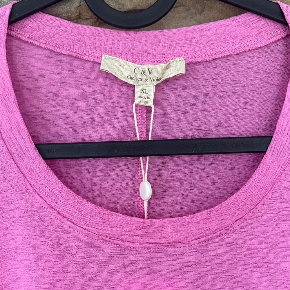 NWT- CHELSEA & VIOLET - bubble gum pink flowing tank - Picture 2 of 6